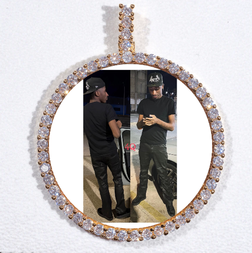 LARGE 3D CIRCLE CUSTOM PICTURE PENDANT