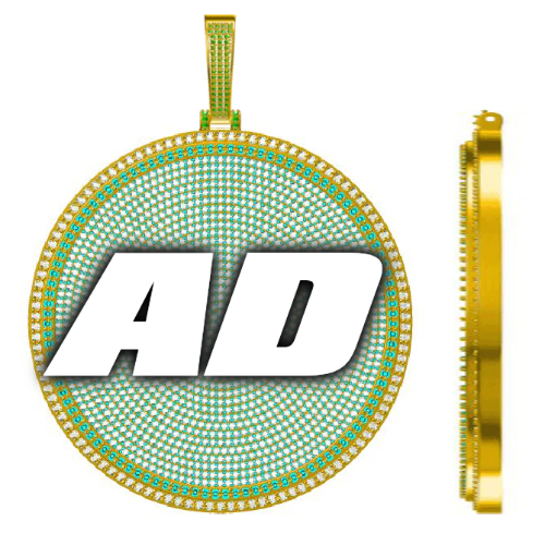 CUSTOM LETTER NECKLACE 3D BIG DISC
