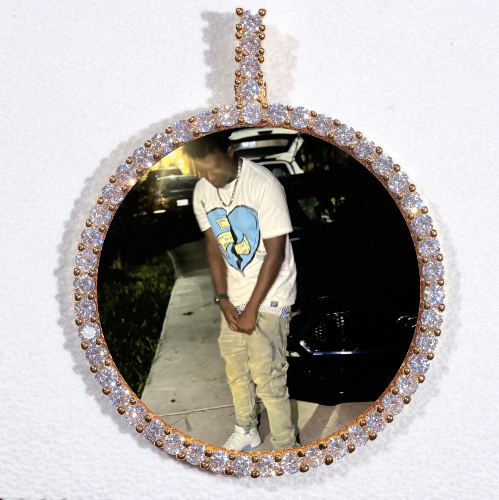 LARGE 3D CIRCLE CUSTOM PICTURE PENDANT