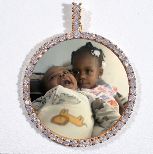 LARGE 3D CIRCLE CUSTOM PICTURE PENDANT