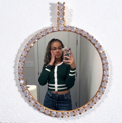 LARGE 3D CIRCLE CUSTOM PICTURE PENDANT