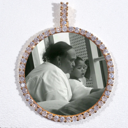 LARGE 3D CIRCLE CUSTOM PICTURE PENDANT