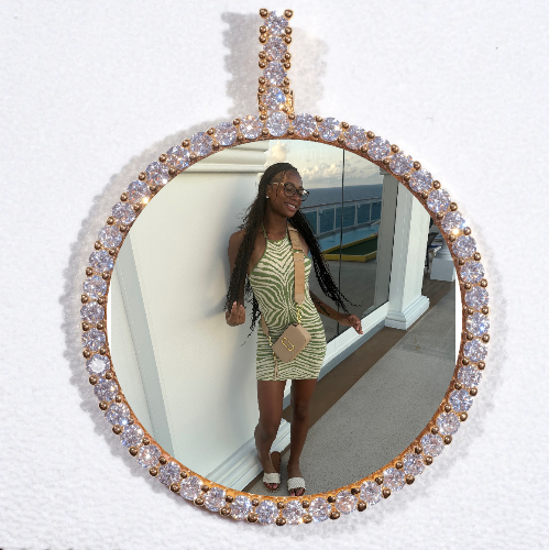 LARGE 3D CIRCLE CUSTOM PICTURE PENDANT