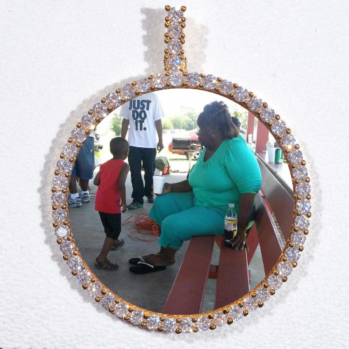 LARGE 3D CIRCLE CUSTOM PICTURE PENDANT