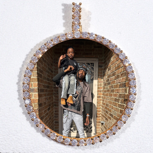 LARGE 3D CIRCLE CUSTOM PICTURE PENDANT