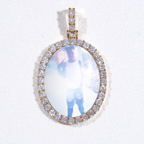 3D Oval Custom Picture Pendant