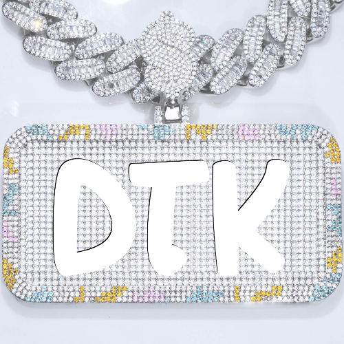 CUSTOM LETTER NECKLACE 3D COLORFUL SQUARE