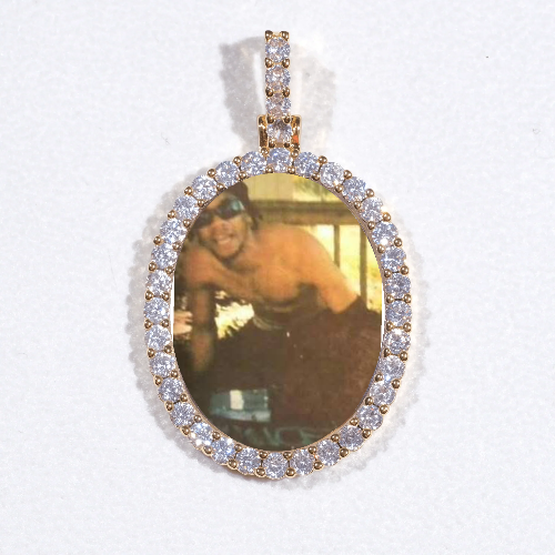 3D Oval Custom Picture Pendant