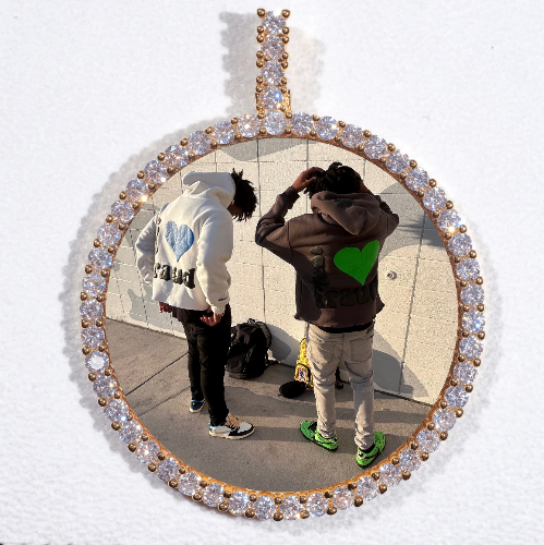 LARGE 3D CIRCLE CUSTOM PICTURE PENDANT