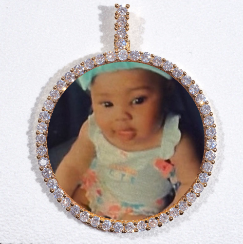 LARGE 3D CIRCLE CUSTOM PICTURE PENDANT