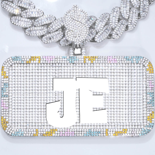 CUSTOM LETTER NECKLACE 3D COLORFUL SQUARE