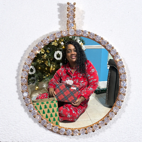 LARGE 3D CIRCLE CUSTOM PICTURE PENDANT