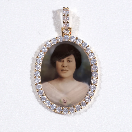 3D Oval Custom Picture Pendant