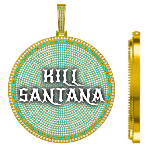 CUSTOM LETTER NECKLACE 3D BIG DISC