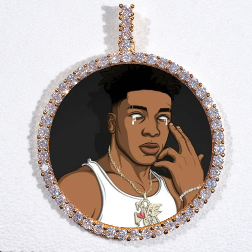 LARGE 3D CIRCLE CUSTOM PICTURE PENDANT