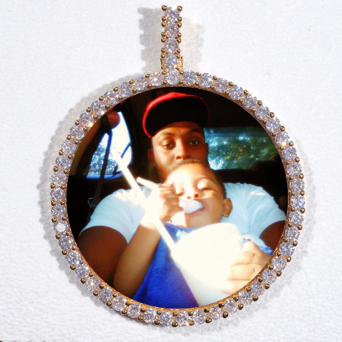 LARGE 3D CIRCLE CUSTOM PICTURE PENDANT