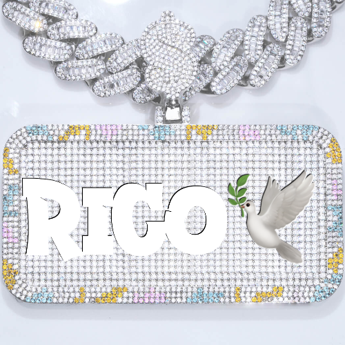 CUSTOM LETTER NECKLACE 3D COLORFUL SQUARE