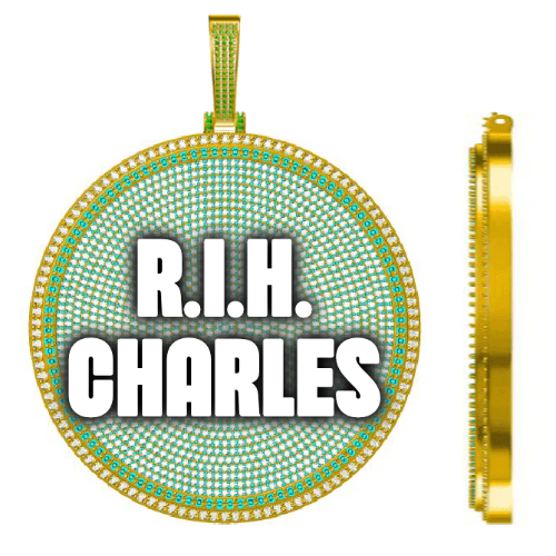 CUSTOM LETTER NECKLACE 3D BIG DISC