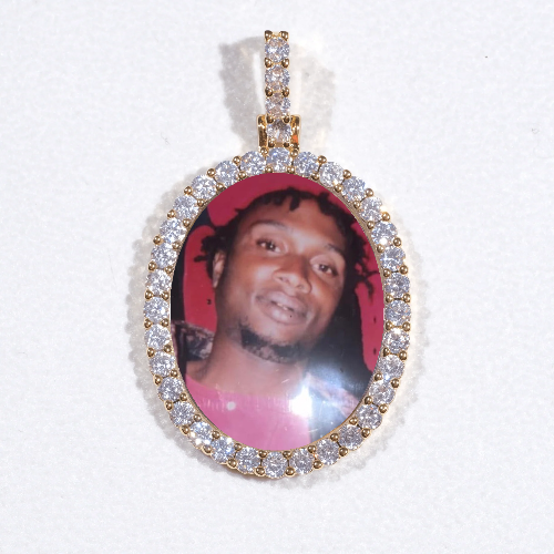 3D Oval Custom Picture Pendant