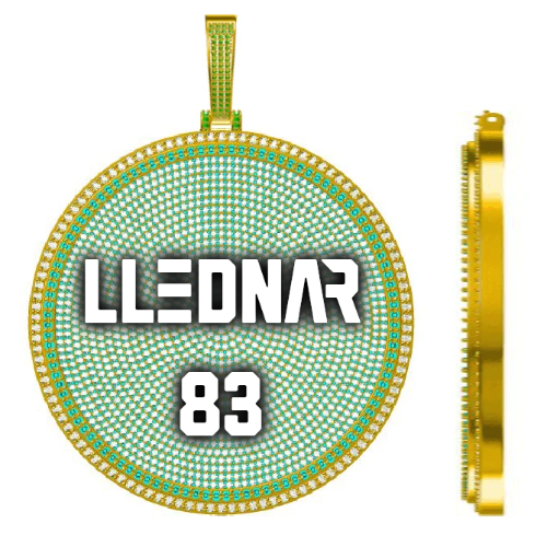 CUSTOM LETTER NECKLACE 3D BIG DISC