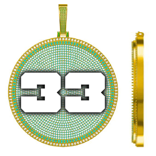 CUSTOM LETTER NECKLACE 3D BIG DISC