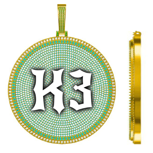 CUSTOM LETTER NECKLACE 3D BIG DISC