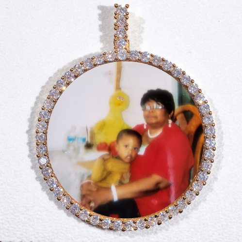 LARGE 3D CIRCLE CUSTOM PICTURE PENDANT