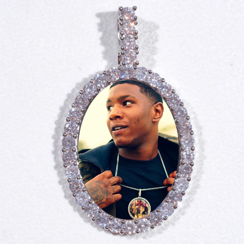 Large 3D Oval Custom Picture Pendant