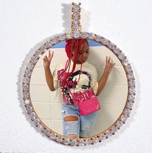 LARGE 3D CIRCLE CUSTOM PICTURE PENDANT