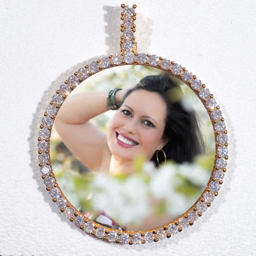 LARGE 3D CIRCLE CUSTOM PICTURE PENDANT