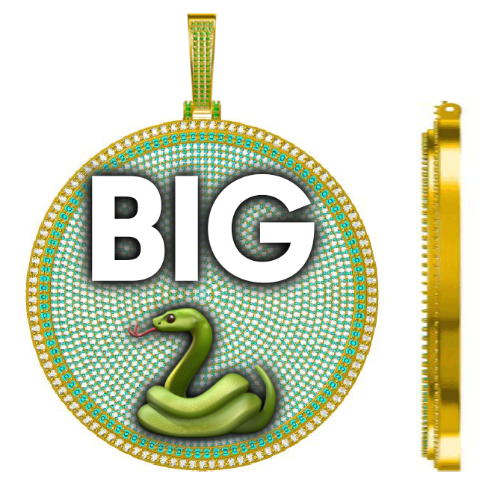 CUSTOM LETTER NECKLACE 3D BIG DISC