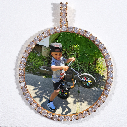 LARGE 3D CIRCLE CUSTOM PICTURE PENDANT