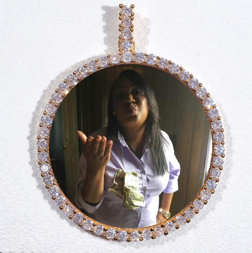 LARGE 3D CIRCLE CUSTOM PICTURE PENDANT