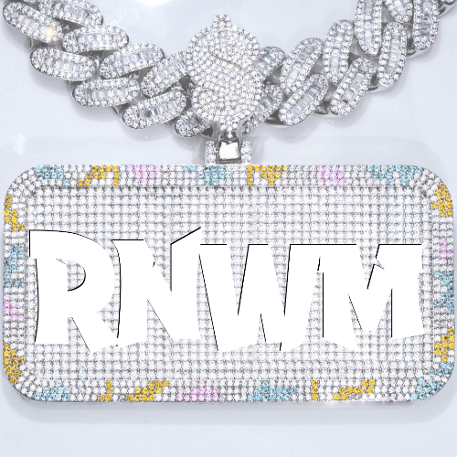 CUSTOM LETTER NECKLACE 3D COLORFUL SQUARE