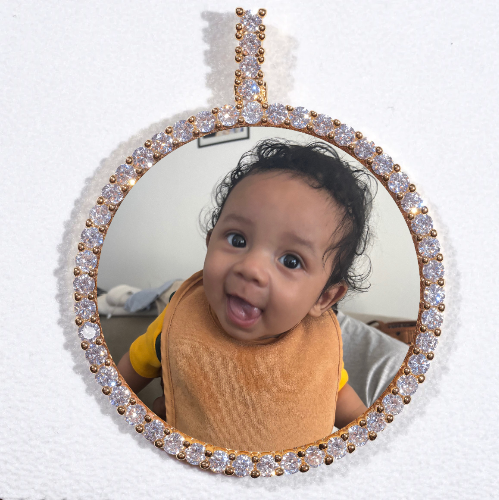 LARGE 3D CIRCLE CUSTOM PICTURE PENDANT