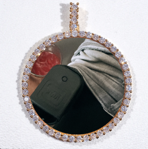 LARGE 3D CIRCLE CUSTOM PICTURE PENDANT