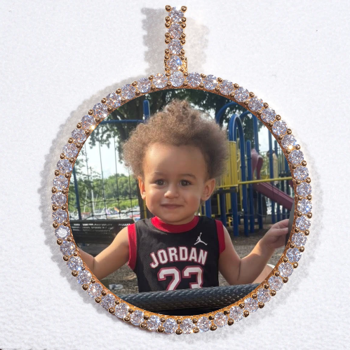 LARGE 3D CIRCLE CUSTOM PICTURE PENDANT