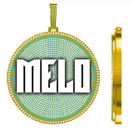 CUSTOM LETTER NECKLACE 3D BIG DISC