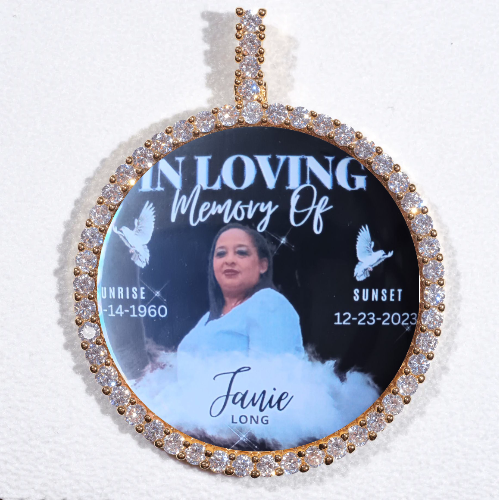 LARGE 3D CIRCLE CUSTOM PICTURE PENDANT