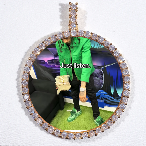 LARGE 3D CIRCLE CUSTOM PICTURE PENDANT