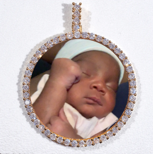 LARGE 3D CIRCLE CUSTOM PICTURE PENDANT