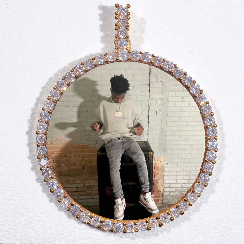 LARGE 3D CIRCLE CUSTOM PICTURE PENDANT