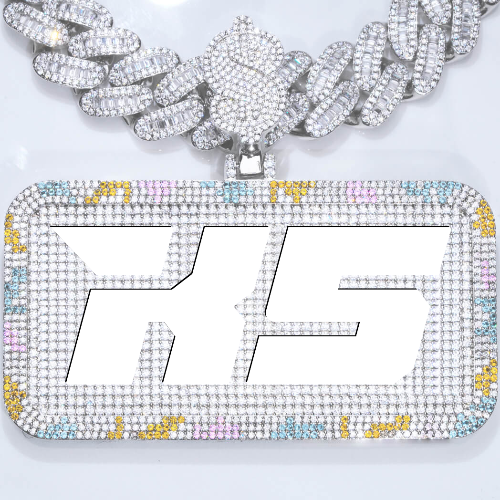CUSTOM LETTER NECKLACE 3D COLORFUL SQUARE