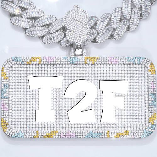 CUSTOM LETTER NECKLACE 3D COLORFUL SQUARE