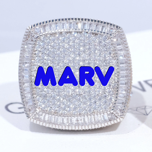 CUSTOM LETTER 3D ICED RING