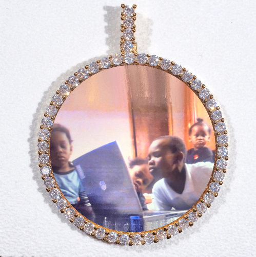 LARGE 3D CIRCLE CUSTOM PICTURE PENDANT