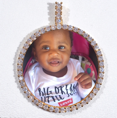 LARGE 3D CIRCLE CUSTOM PICTURE PENDANT