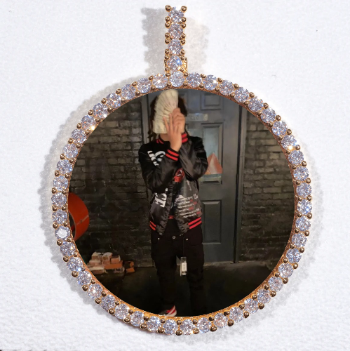 LARGE 3D CIRCLE CUSTOM PICTURE PENDANT
