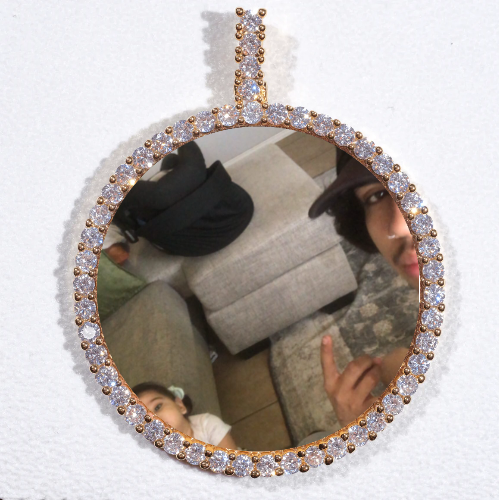 LARGE 3D CIRCLE CUSTOM PICTURE PENDANT