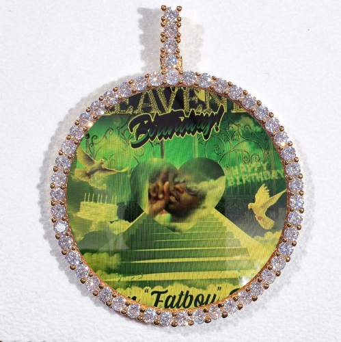 LARGE 3D CIRCLE CUSTOM PICTURE PENDANT